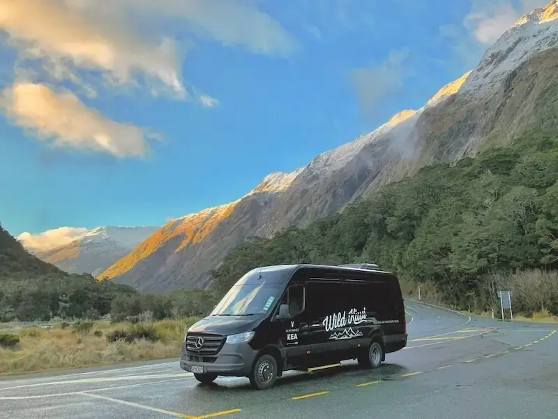 Small group vehicle for day trips to Milford Sound from Queenstown.