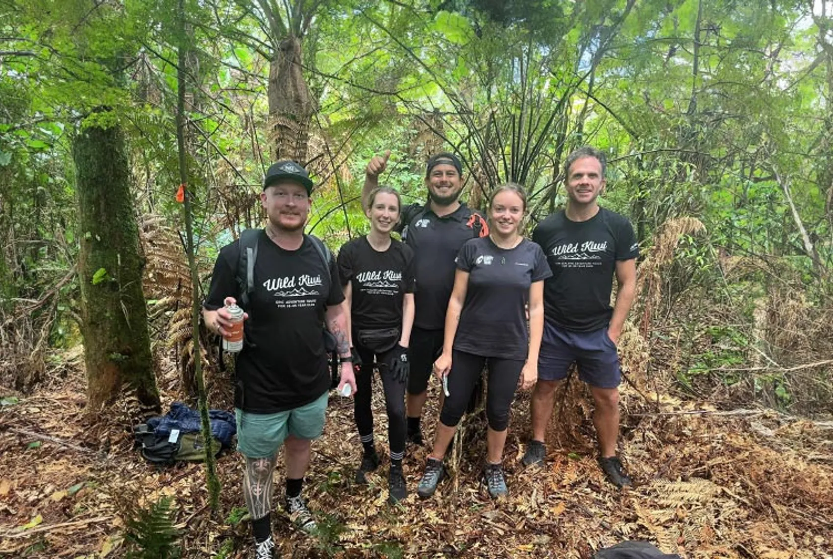 Group of Wild Kiwi staff members during a bush clean up