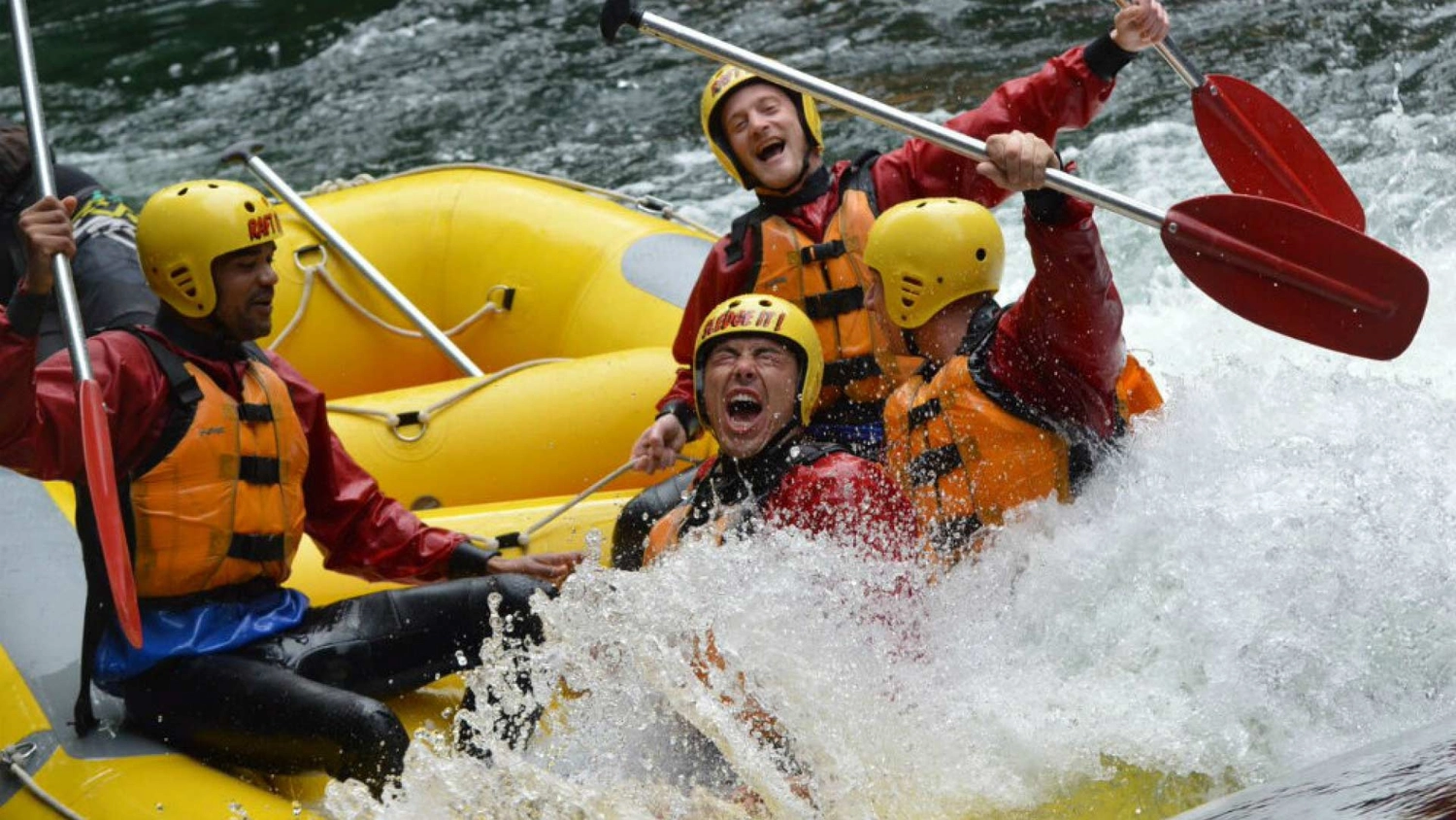 Group of people in some rapids