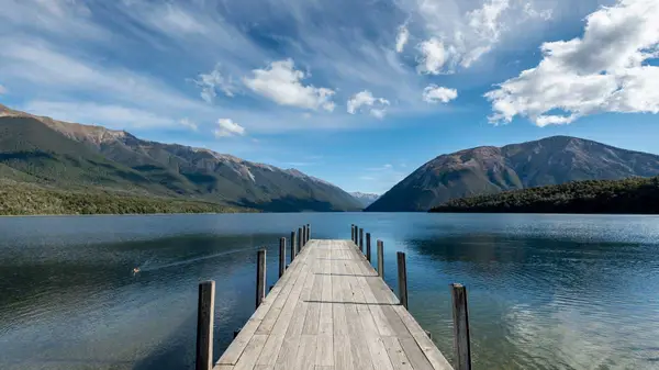 The jetty at Lake Rotoiti in Nelson Lakes