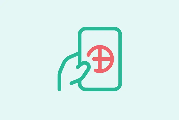 Hand holding passport icon