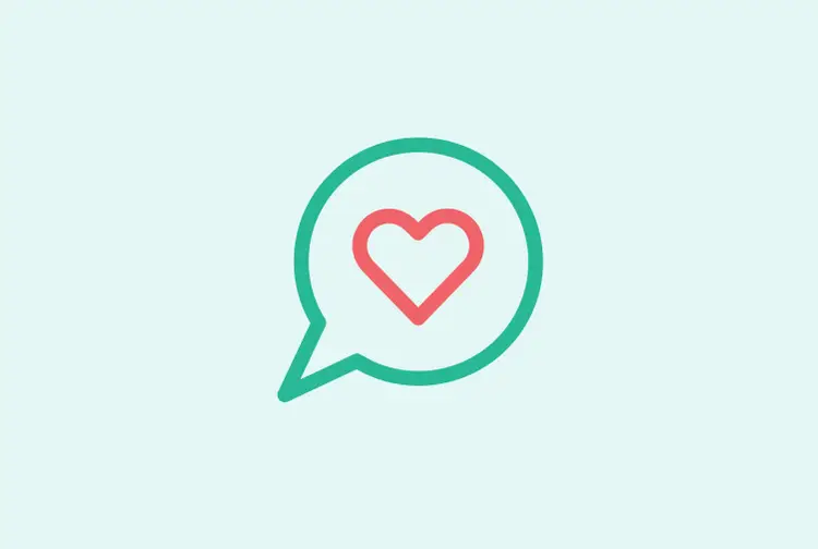 Speech bubble with love heart icon