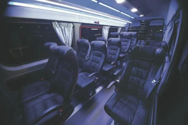 Leather seats inside Wild Kiwi vehicle