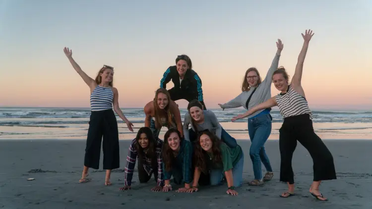 Group of people on a west coast beach