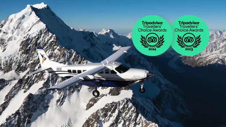 Plane flying over the Southern Alps