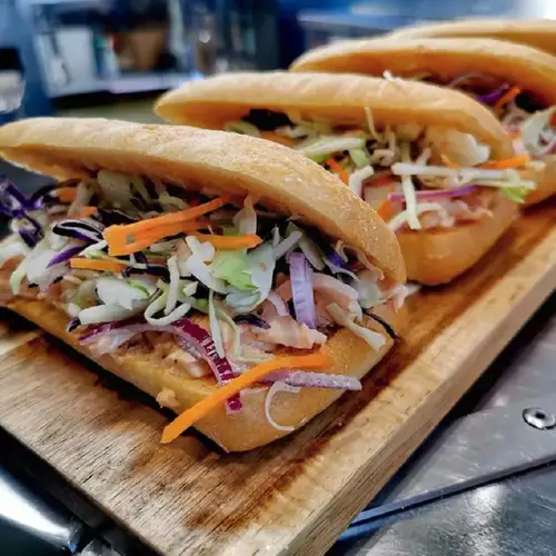 Filled rolls at a bakery