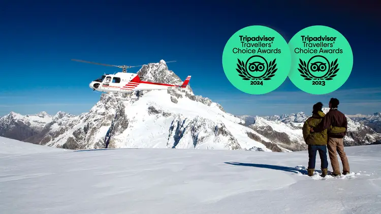 Helicopter on a glacier