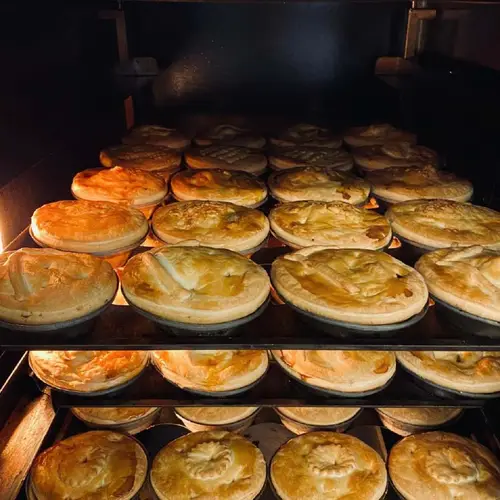 Pies in the oven
