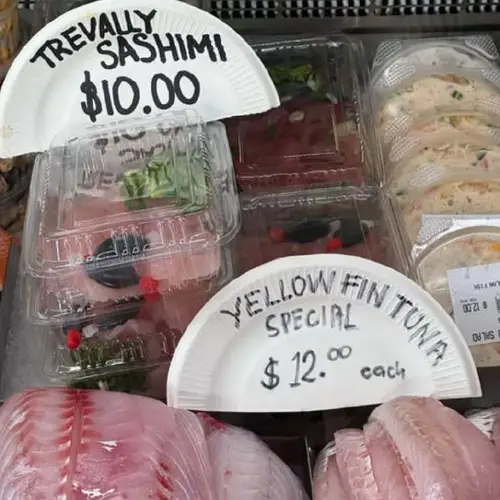 Fresh tuna and trevally sashimi