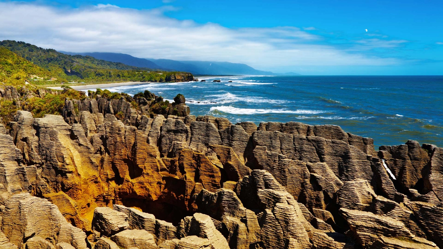The pancake rocks at Punakaiki