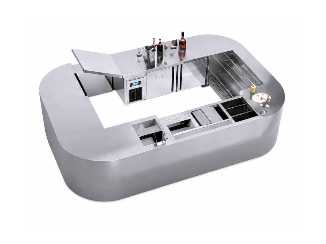 CF Circular Front Bar Counter stainless steel commercial workstation