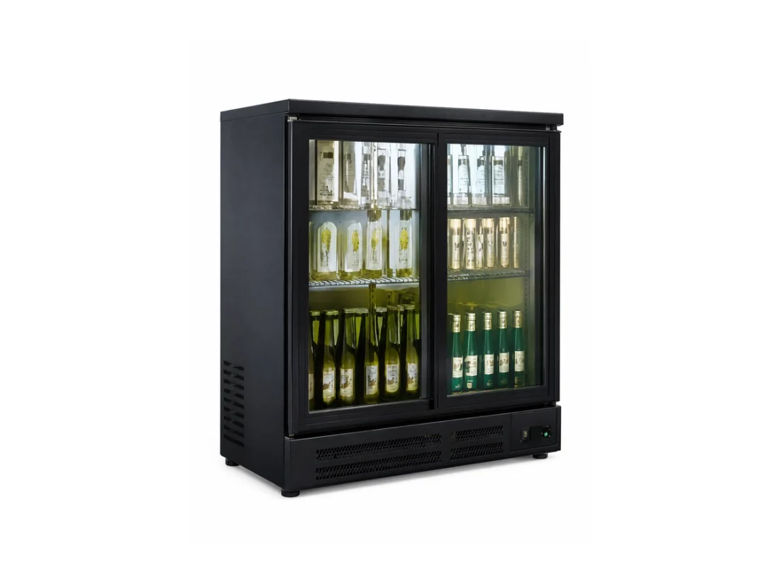 XF20BTS black glass-door commercial beer display cabinet