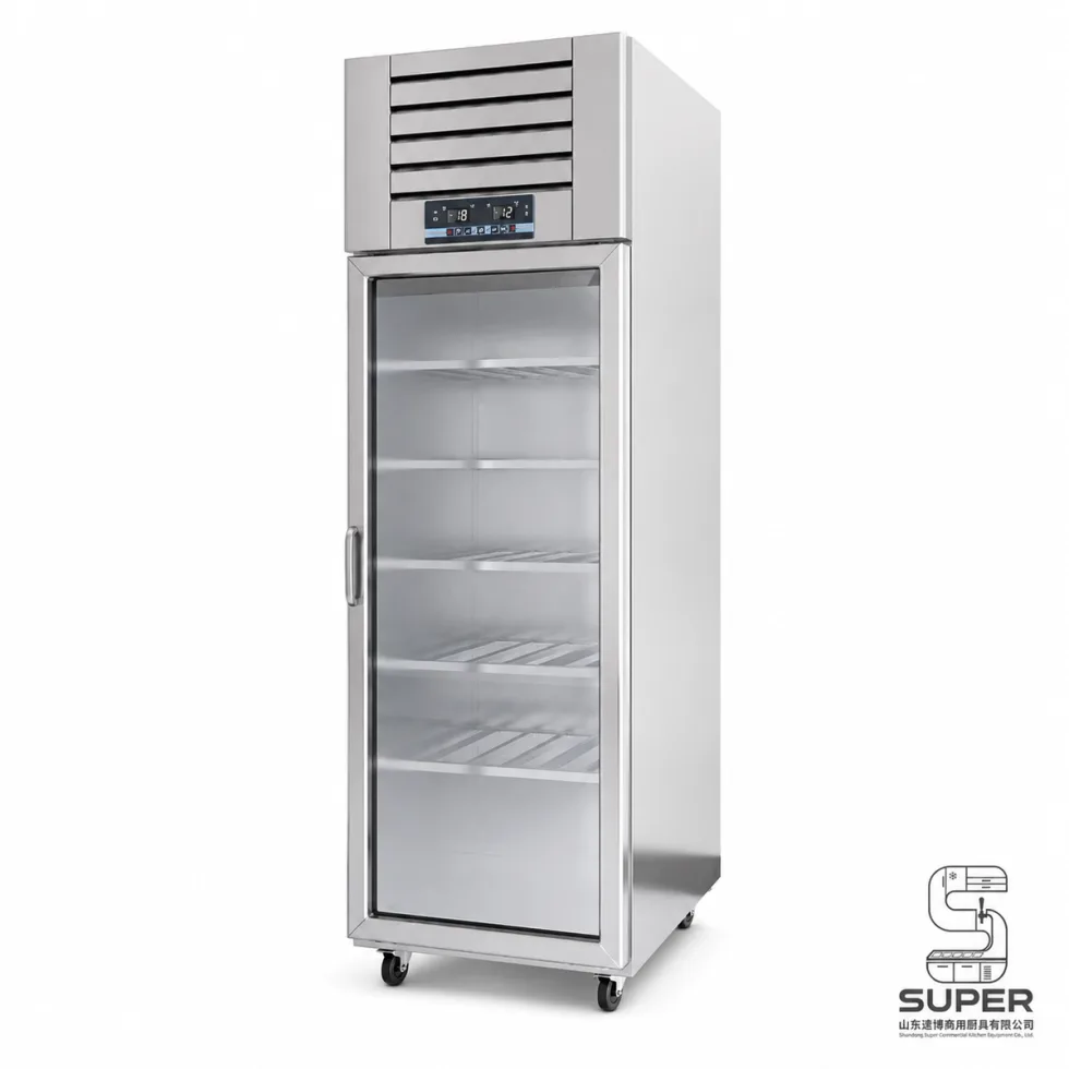 Commercial glass door display refrigerator for beverage and food retail display