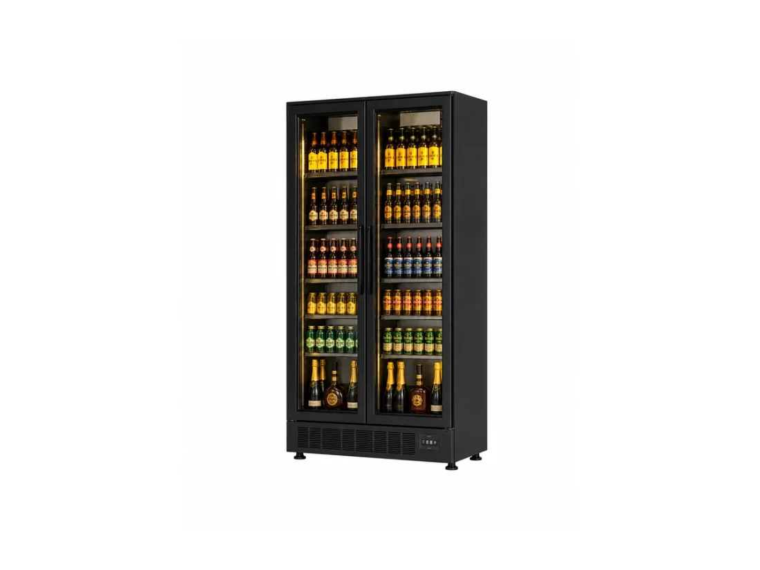 XF1670PJ rear-mounted black beverage display refrigerator
