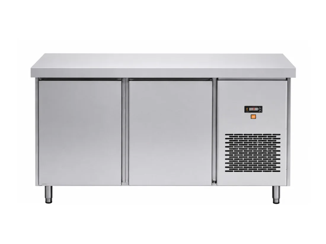 FT stainless steel flat-top refrigerated back bar worktable