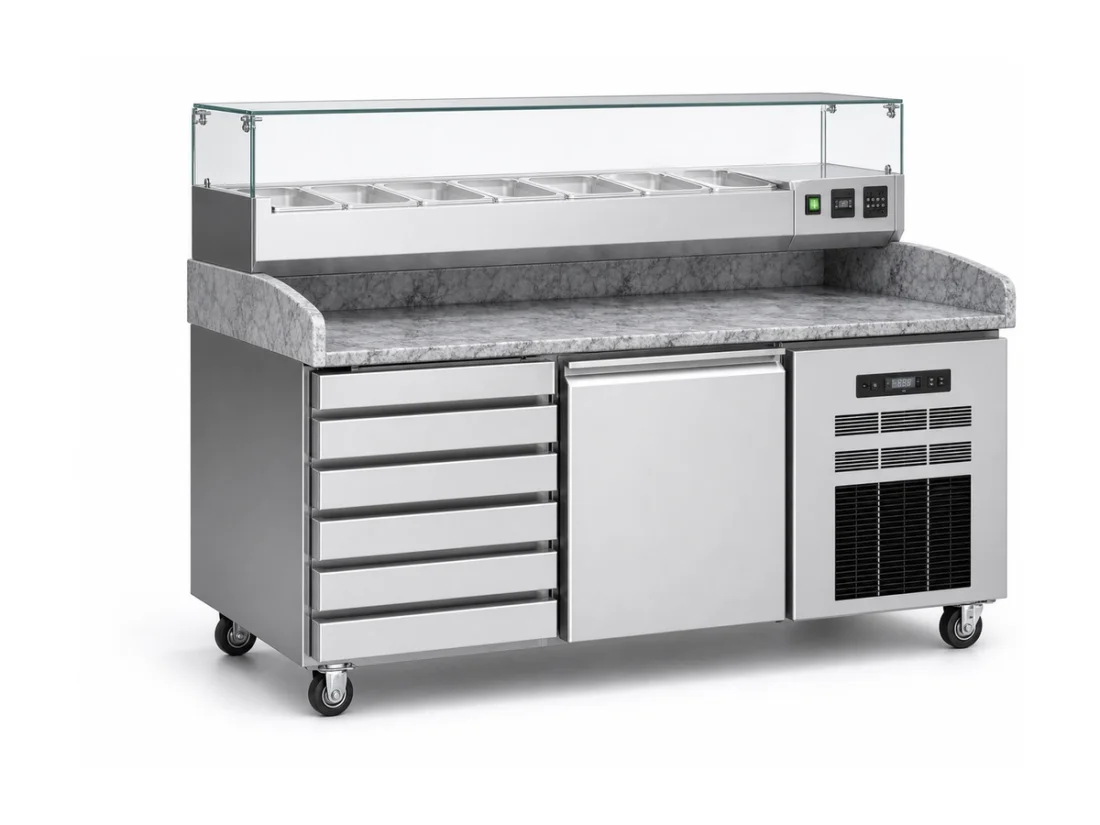 XFP2151L.CLDS marble-top commercial pizza and salad preparation counter