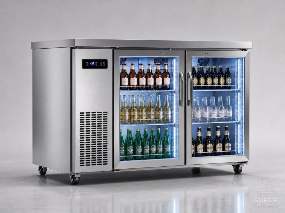 Commercial undercounter refrigerator and bar fridge for restaurant and bar use
