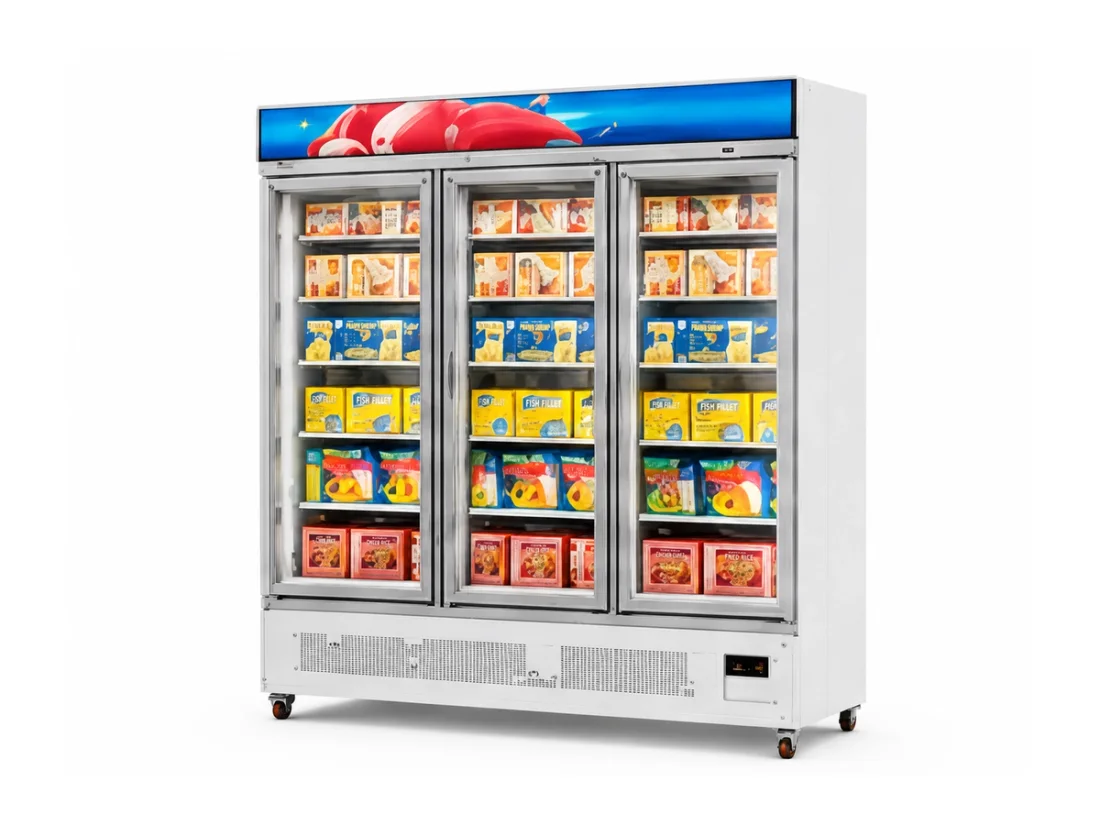 XFE-77LDM light-box display freezer for commercial refrigeration buyers