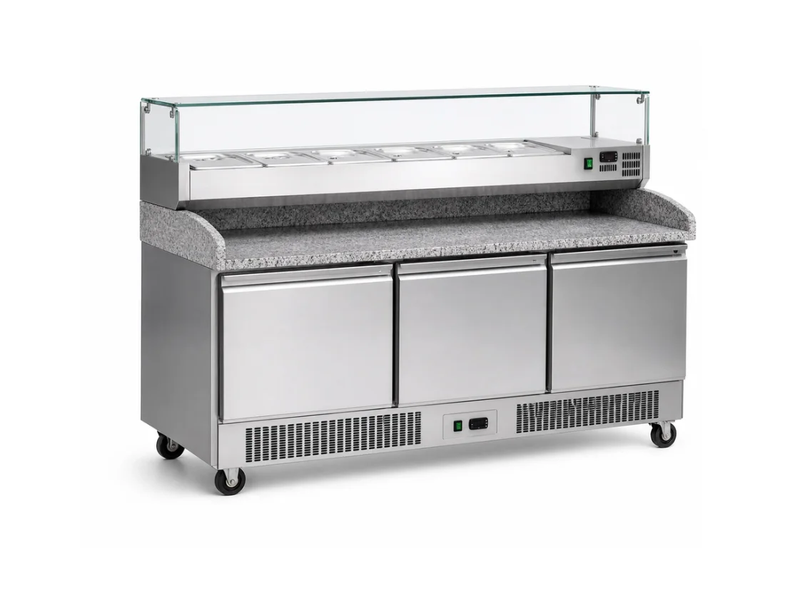XFP2150L.CLDS marble-top commercial pizza and salad preparation counter