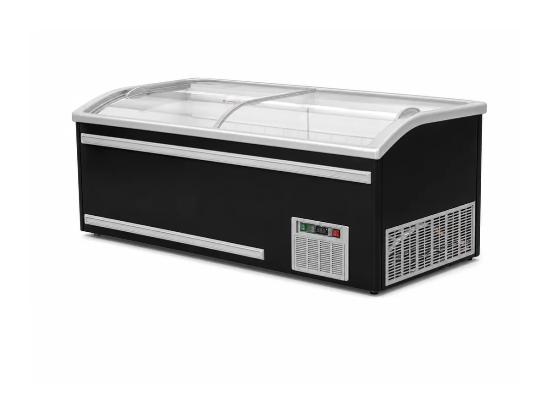 XF-A2100 curved sliding-glass commercial island freezer