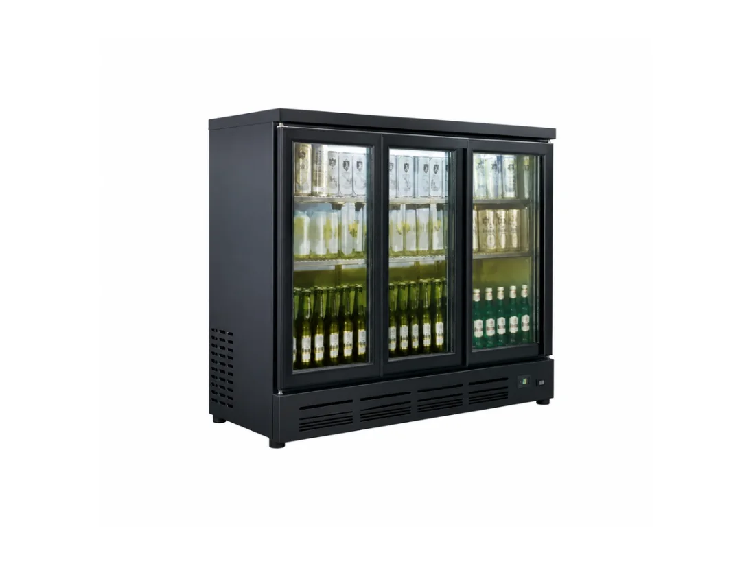XF30BTS black glass-door commercial beer display cabinet