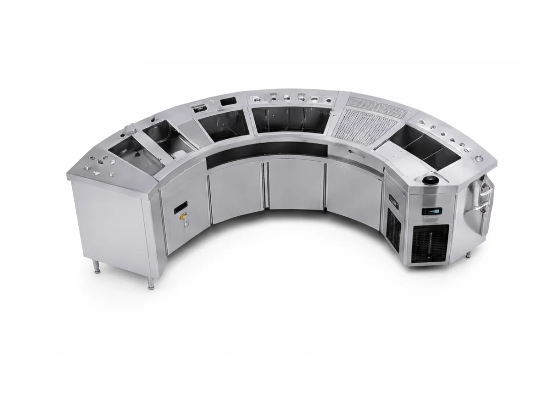 FF Fan-Shaped Front Bar stainless steel commercial workstation