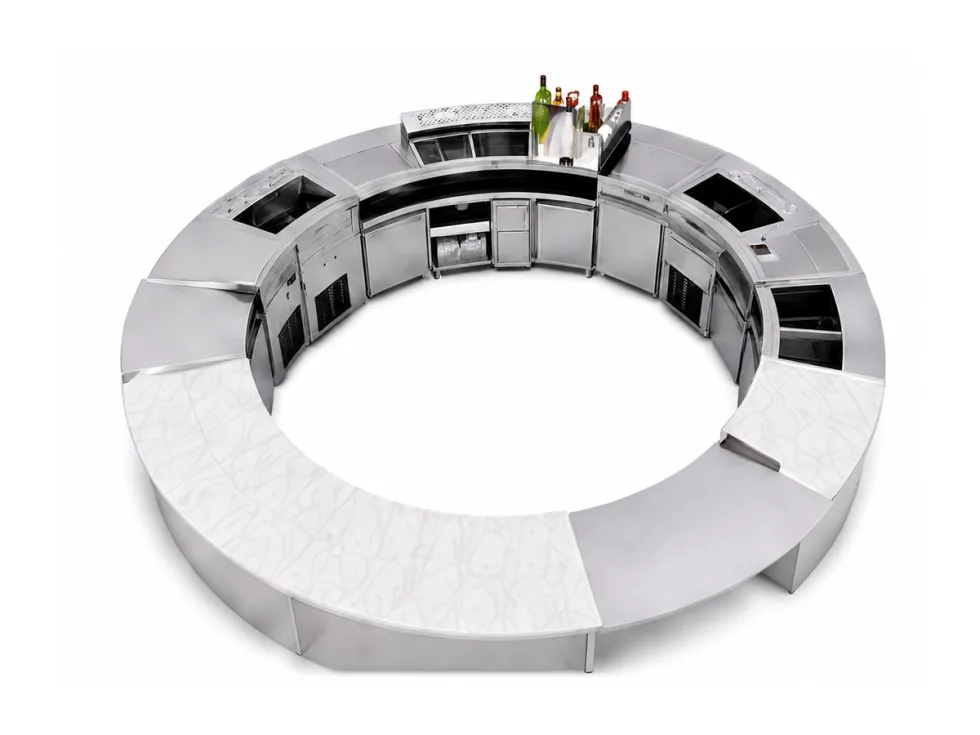 CAB circular all-in-one stainless steel bartending station
