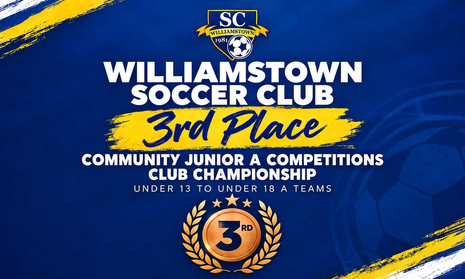 poster announcing third place in club championship