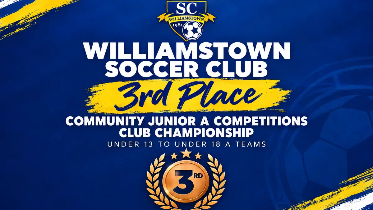 poster announcing third place in club championship