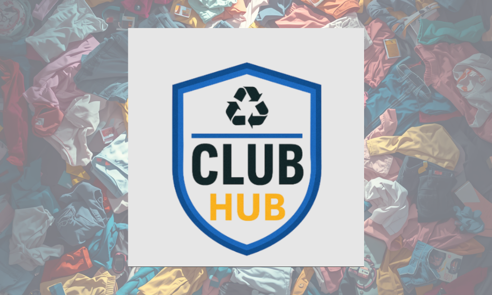 Poster of clothes and Club Hub logo