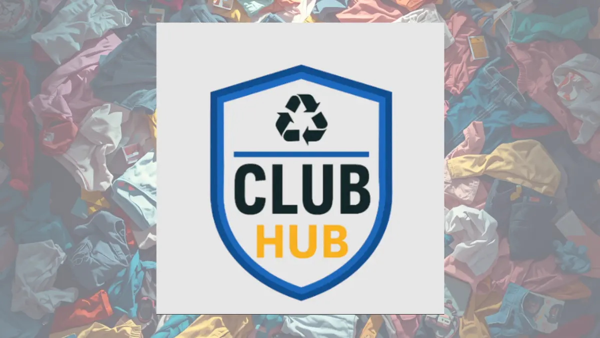 Poster of clothes and Club Hub logo