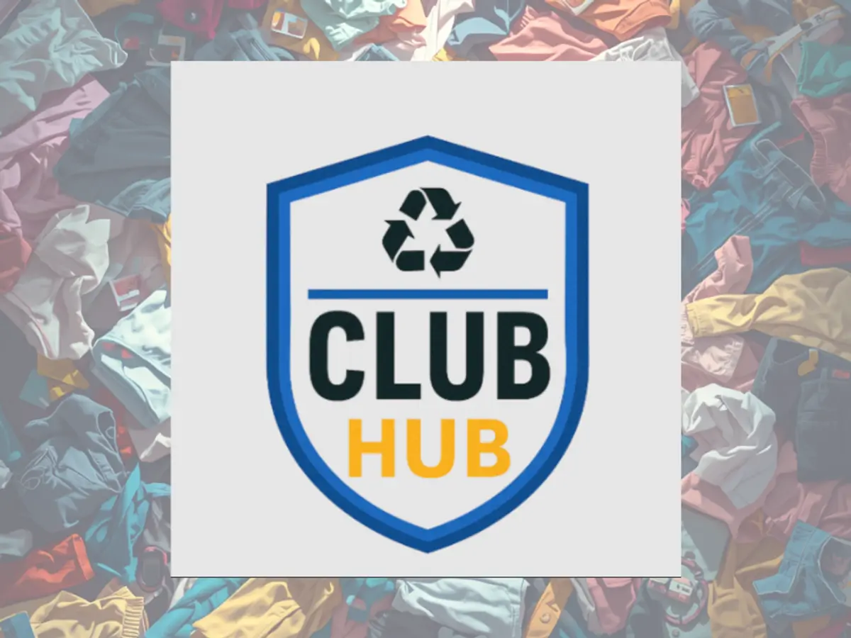 Poster of clothes and Club Hub logo