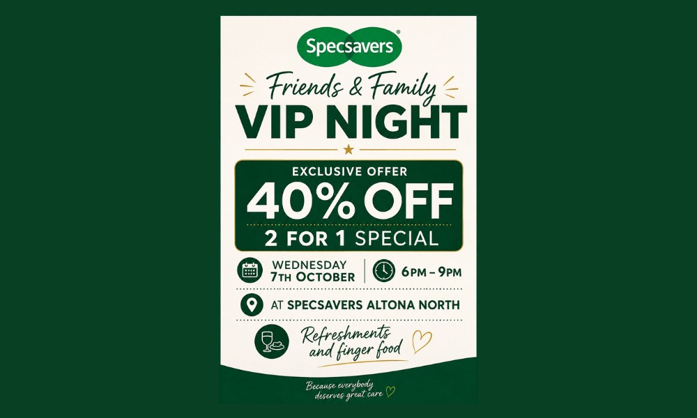 Specsavers Friends & Family VIP Night poster