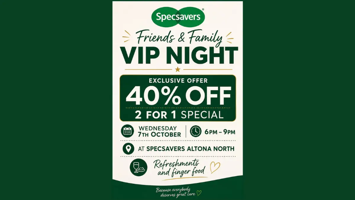 Specsavers Friends & Family VIP Night poster