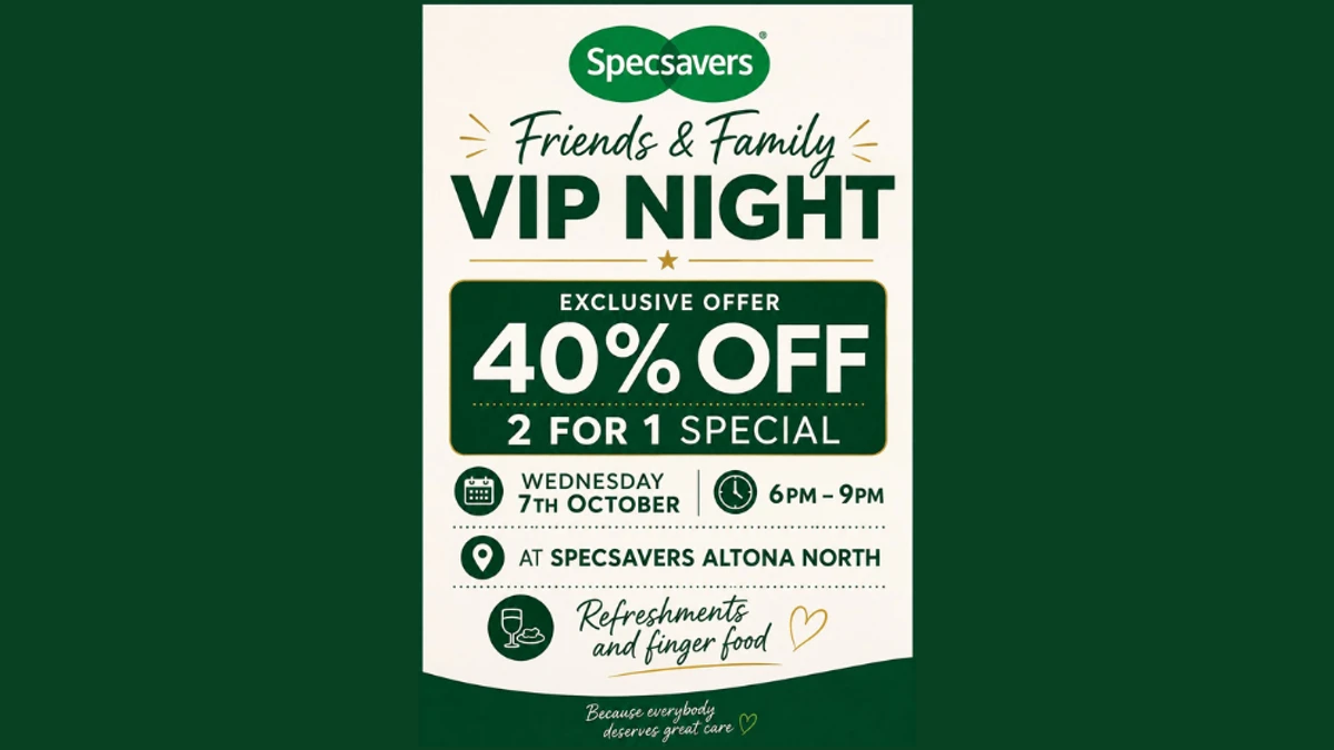 Specsavers Friends & Family VIP Night poster
