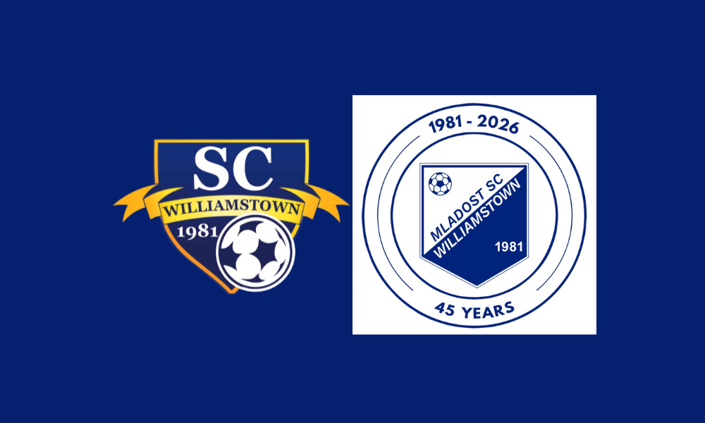Williamstown Soccer Club logo and 45 year anniversary logo