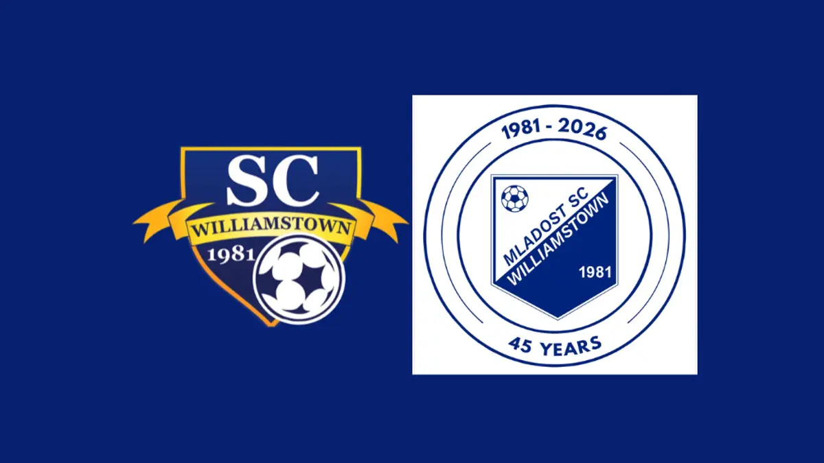 Williamstown Soccer Club logo and 45 year anniversary logo