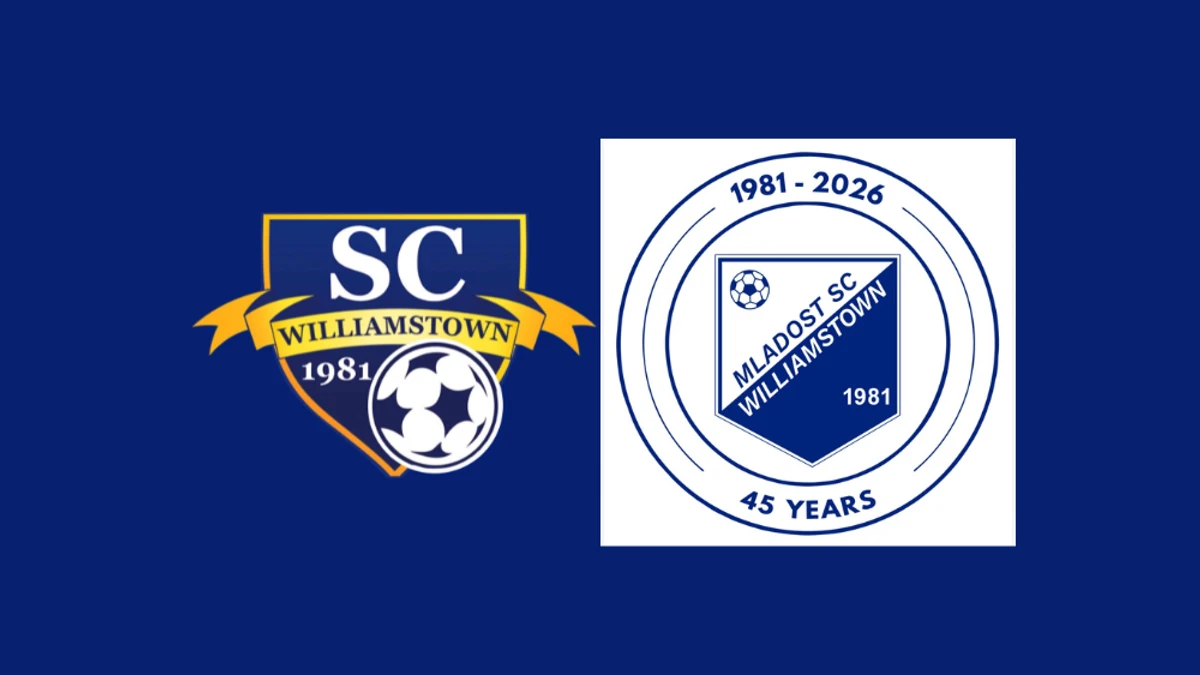 Williamstown Soccer Club logo and 45 year anniversary logo