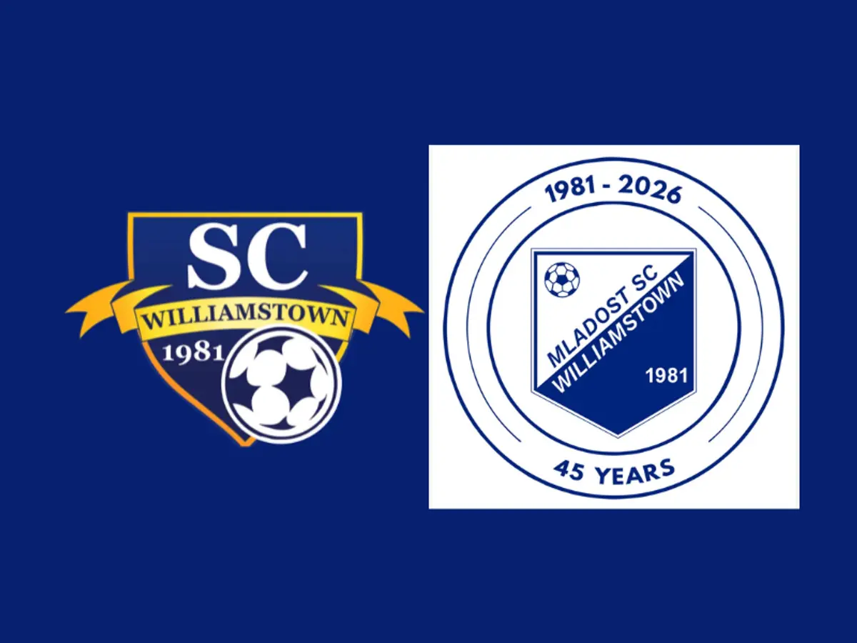 Williamstown Soccer Club logo and 45 year anniversary logo