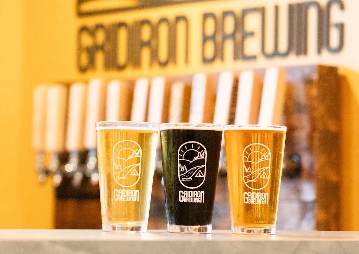 Three beers on the counter
