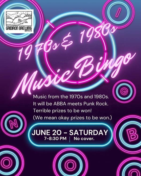Music Bingo: 70s & 80s Night