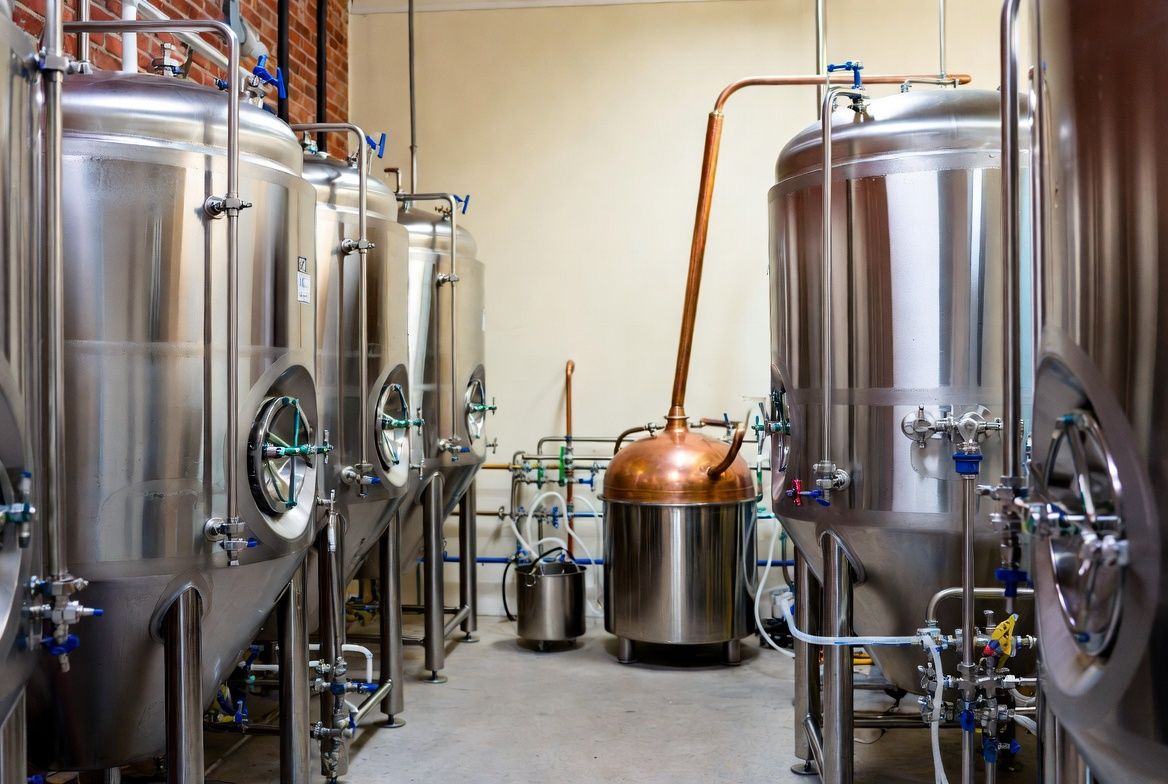 Inside the Gridiron Brewing brewhouse