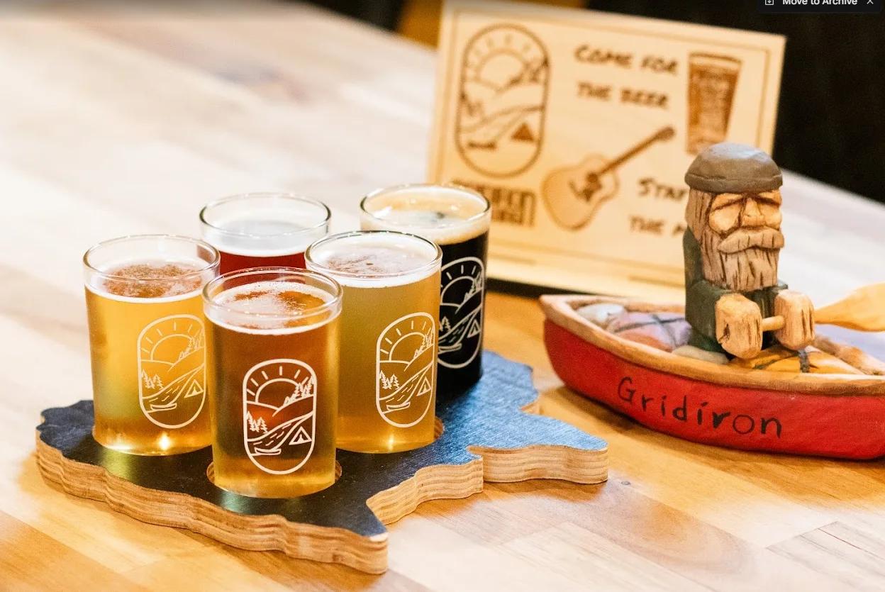 Beer flight on the table