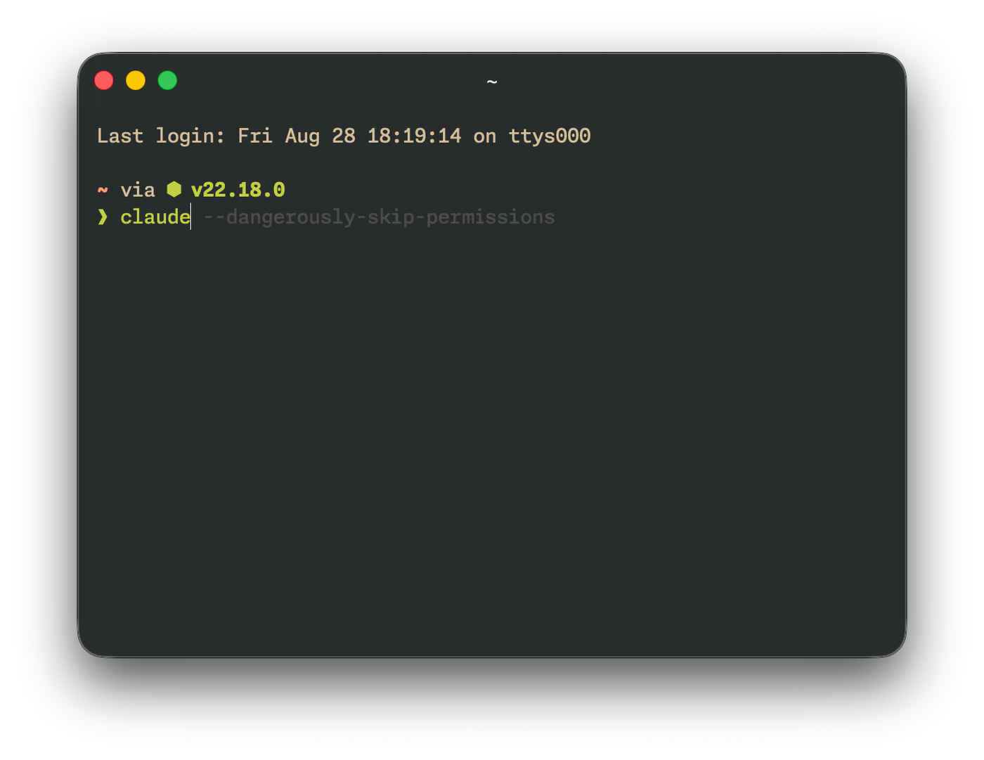 Ghostty terminal window with Claude Code launched from the command line