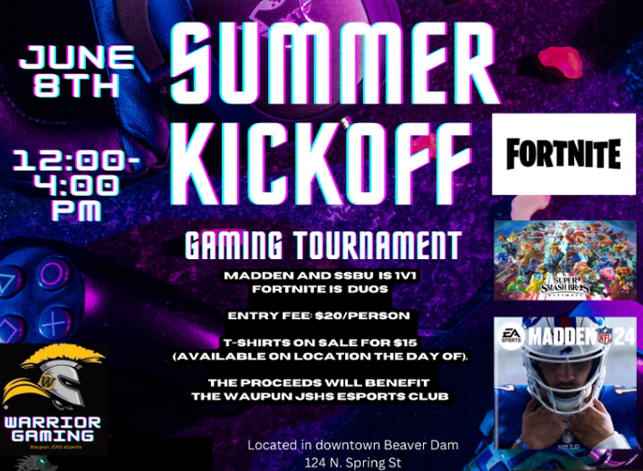 Waupun JSHS Esports Presents - Summer Kickoff! 