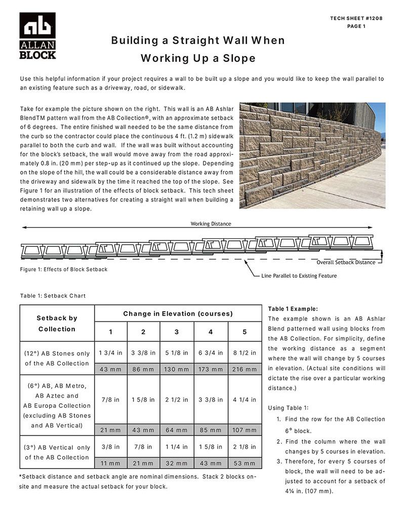 Alan ページ Allan Block Tech Sheets Showing Installation Tips | Allan Block