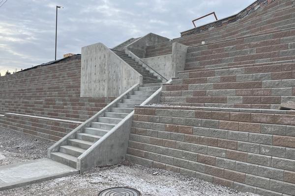 whitefish town pump retaining wall