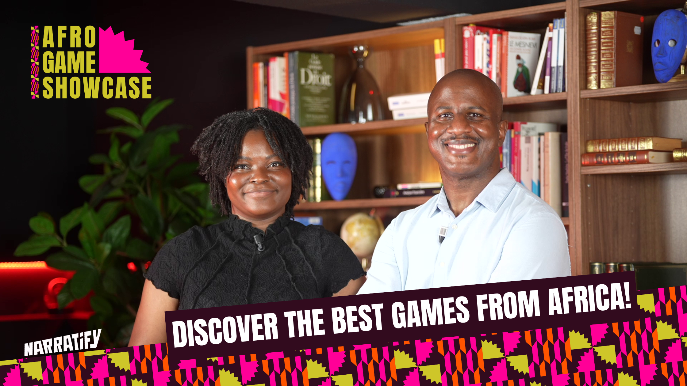 Jennifer Lufau and Mickaël Newton, co-founders of Narratify, hosting the first Afro Game Showcase. Discover the best games from Africa!