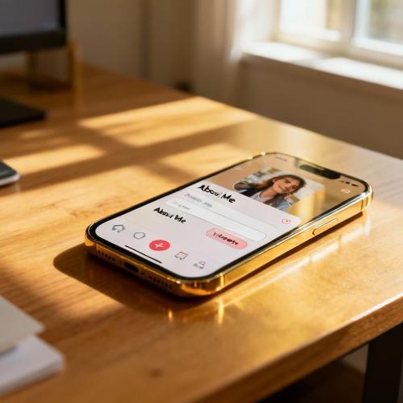 Dating app interface on smartphone showing profile setup screen