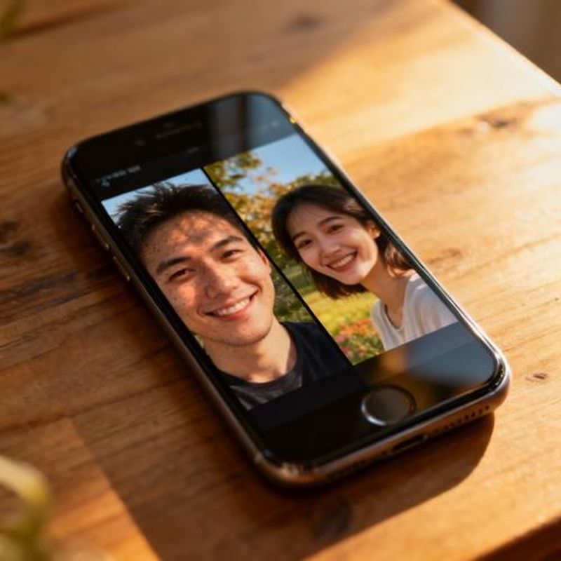 Split screen showing before and after dating profile photos